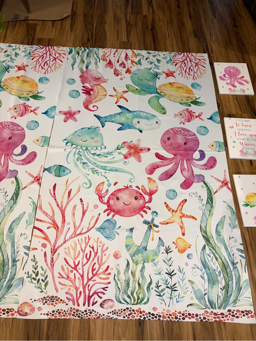 Nursery- Sea Animals Curtains and Canvases
